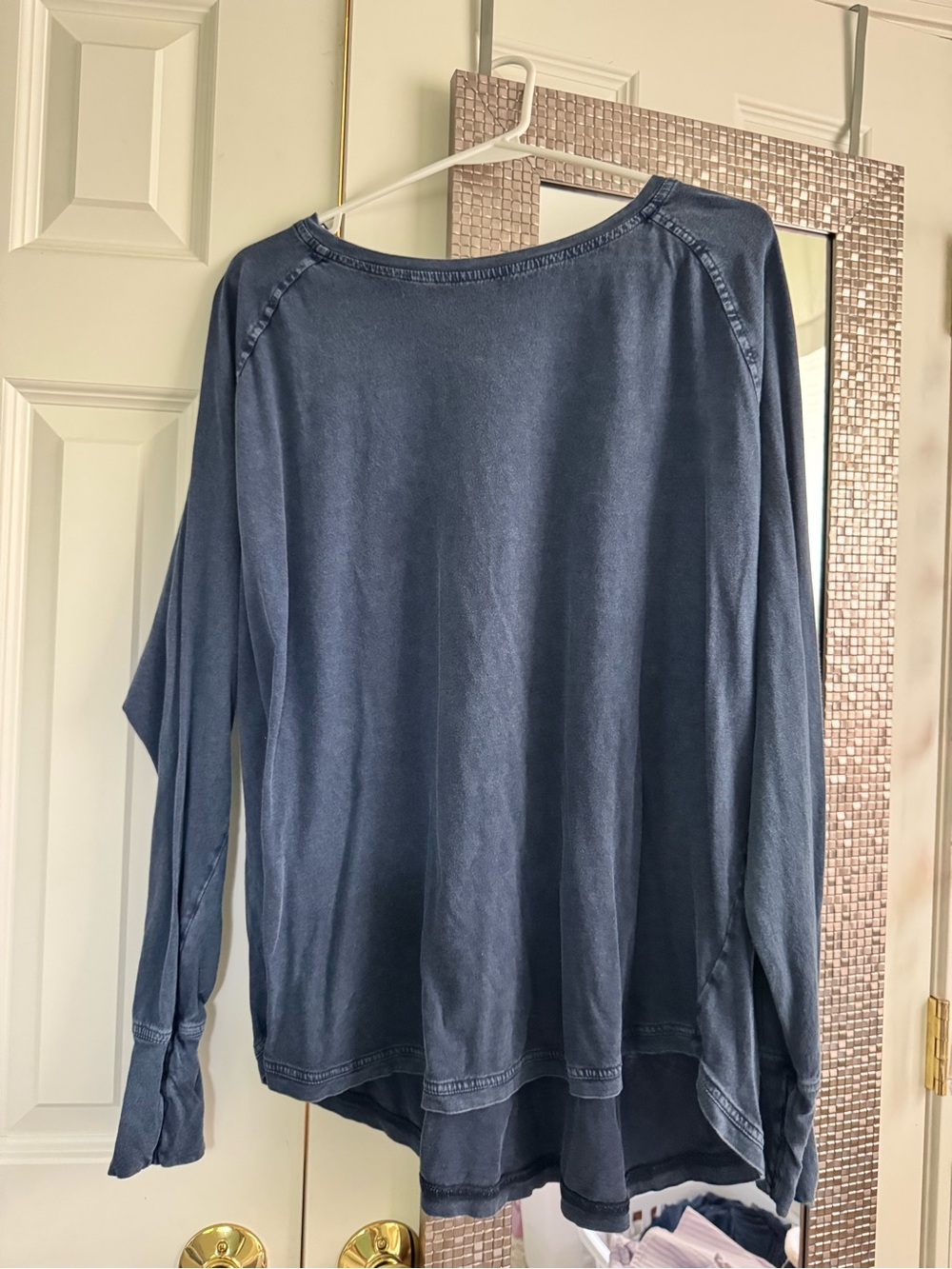 Classic Long-Sleeve Women's Top in Denim Blue